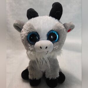 GABBY Ty Beanie Boos Gray Plush Goat with Blue Sparkle Eyes 2017 NO HANGTAG